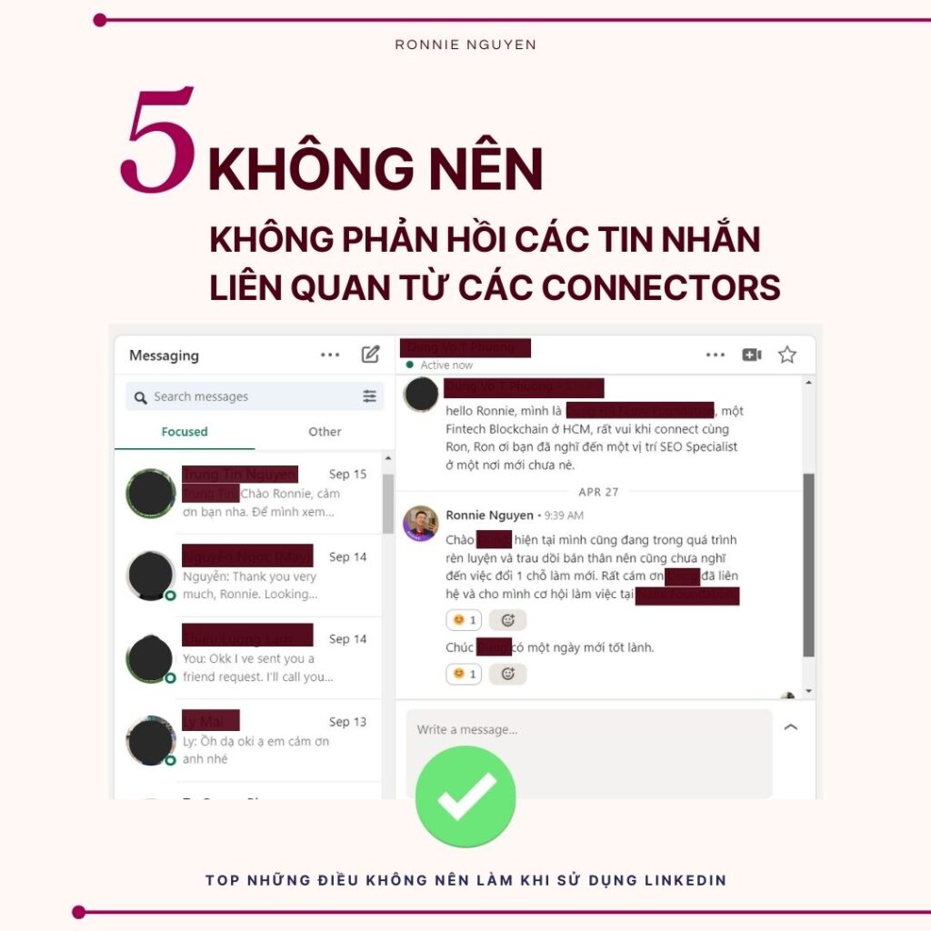 Những điều không nên làm khi sử dụng LinkedIn - ronnie nguyen