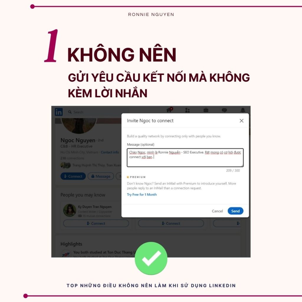 Những điều không nên làm khi sử dụng LinkedIn - ronnie nguyen